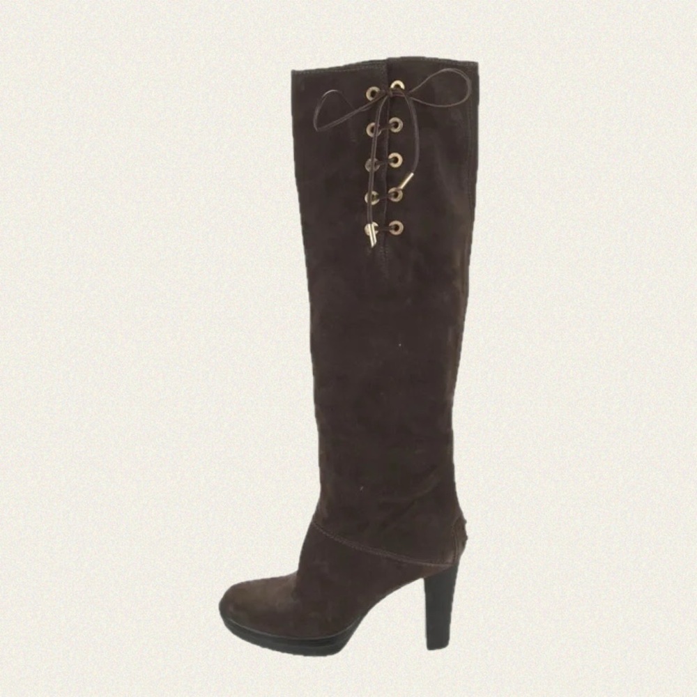 Tod's Suede Knee High Heeled Boots